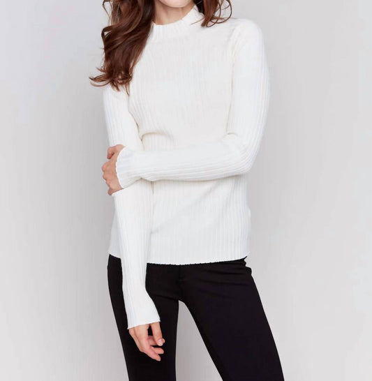 Charlie B - Mock Neck Ribbed Sweater