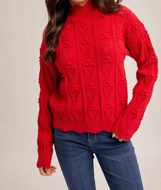 Hem & Thread - Reese Crochet Detail Mock Neck Sweater