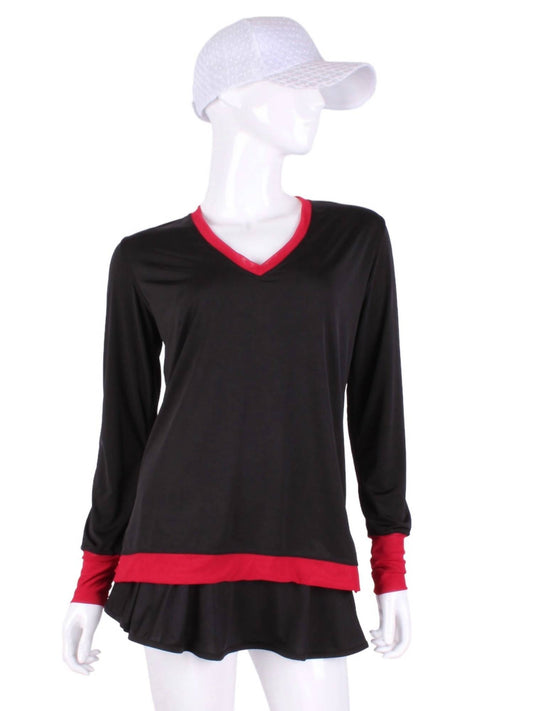 Love Love Tennis - Women's Long Sleeve Very Vee Tee