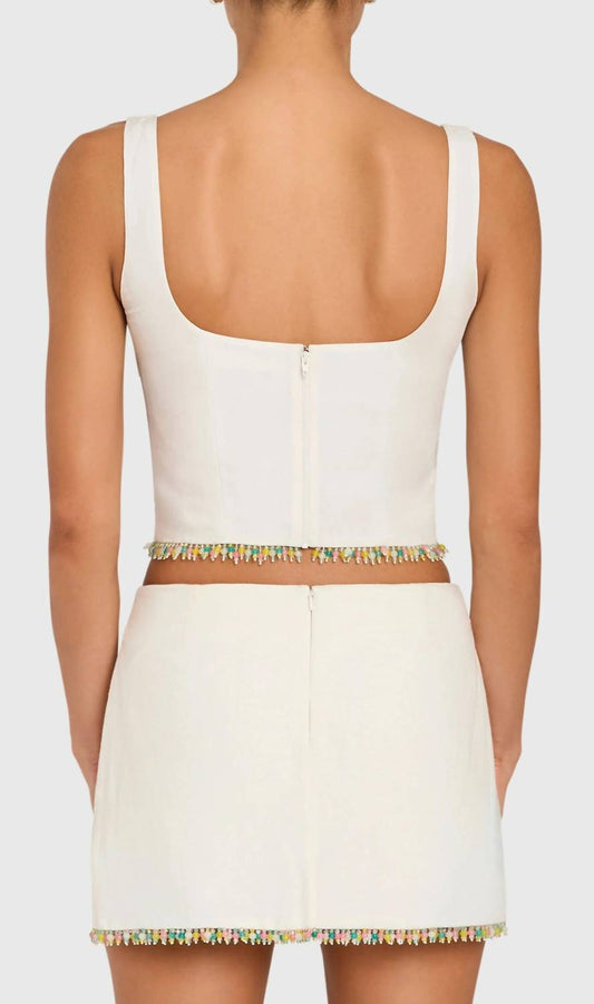 Amanda Uprichard - Jace Fringe Beaded Top