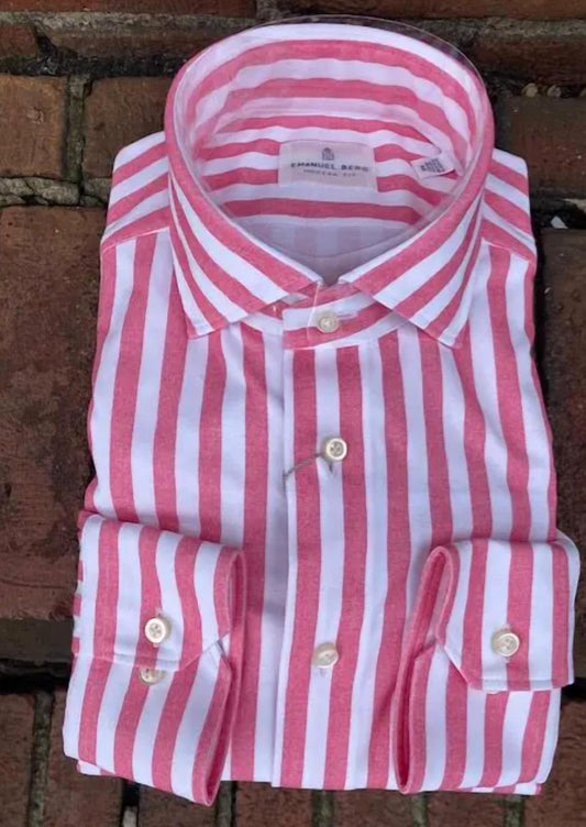 Emanuel Berg - Modern 4Flex Stretch Knit Stripe Shirt