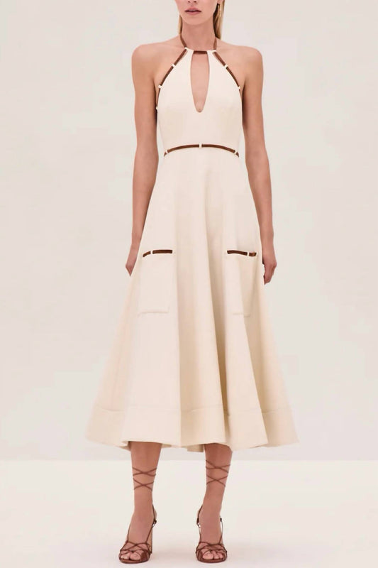 Alexis - Arden Twill Halter Midi Dress