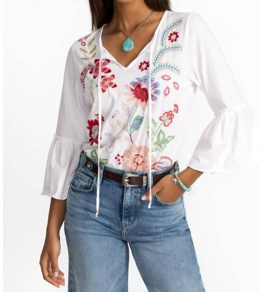 Johnny Was - RUFFLE SLEEVE T‑SHIRT FREYDE