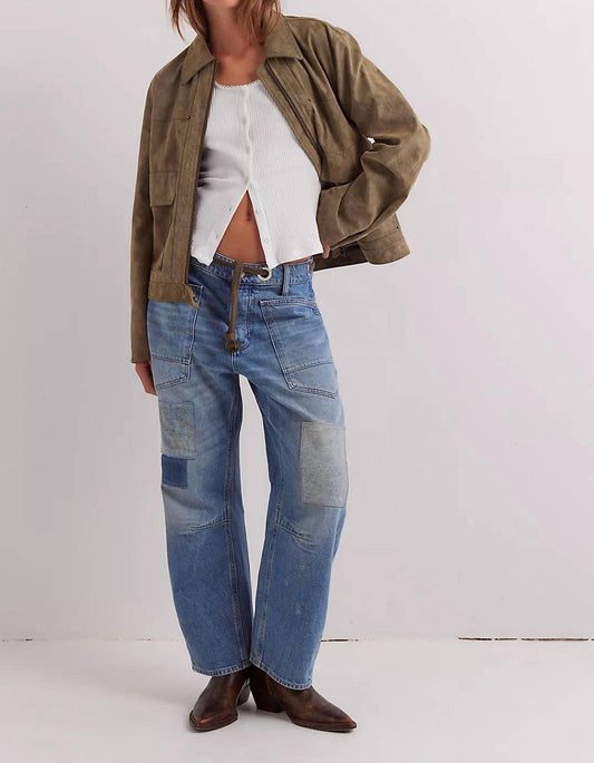 Free People - Moxie Low Slung Pull On Barrel Jeans