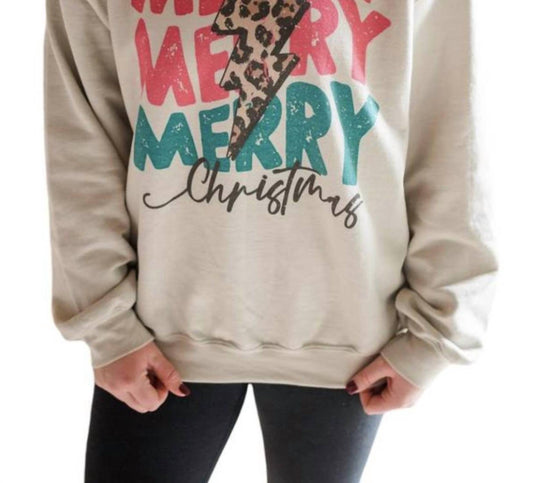 Gildan - Merry Merry Merry Christmas Sweatshirt