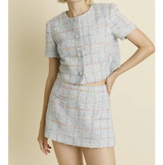 Aureum - Edina Tweed Cropped Jacket And Skort Set