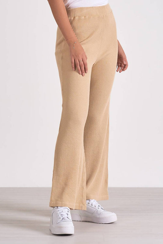 Elan - Drawstring Waffle Flare Pant