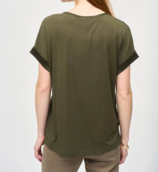 Joseph Ribkoff - Satin Front Short Sleeve Blouse