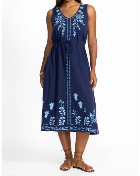 Johnny Was - Yadira V‑neck Drawstring Knit Dress - Plus