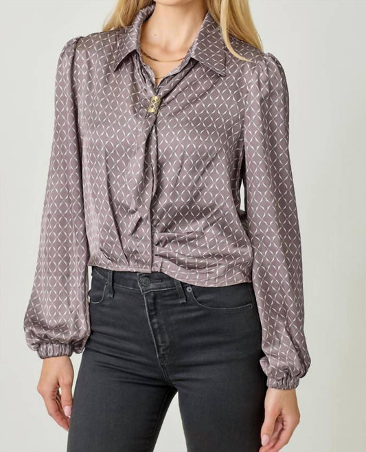 Mystree - Scarf Long Sleeve Blouse