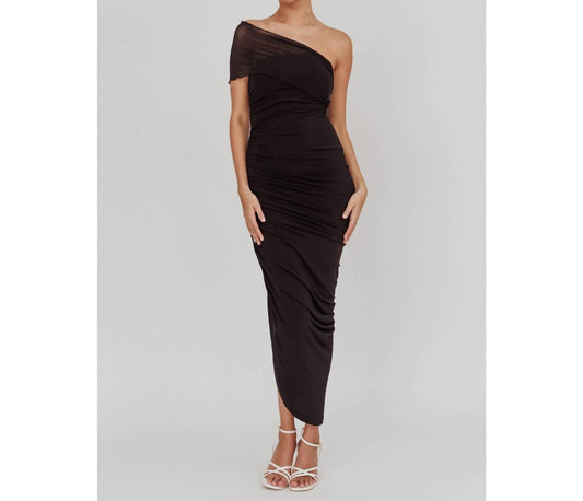 Saints + Secrets - One Shoulder Mesh Maxi Dress