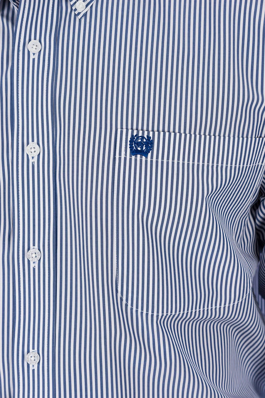 Cinch - Men's Royal Stripe Long Sleeve Button Down Shirt