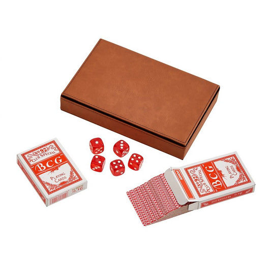 Creative Gifts International - Leatherette 2 Card Deck Set, 5" X 7.75"