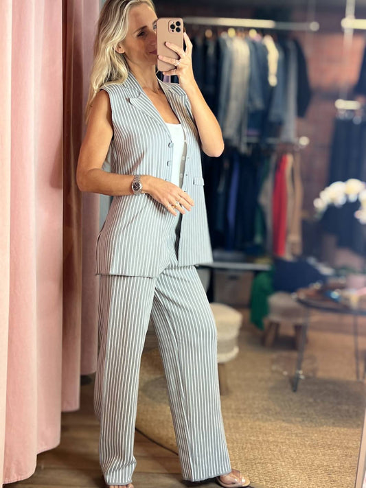 Aurora - Carly Striped Vest and Pants Set