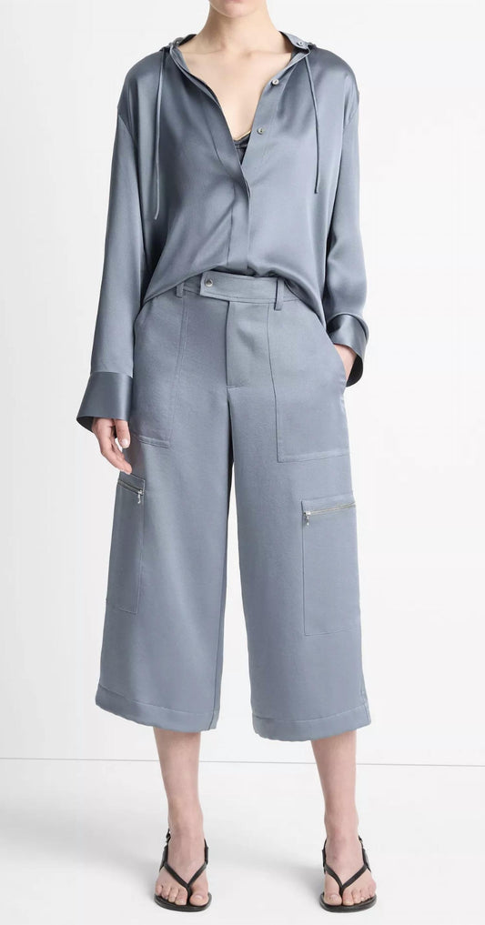 Vince - Low-rise Satin Parachute Crop Pant