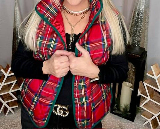 Bibi - Vintage Plaid Quilted Vest