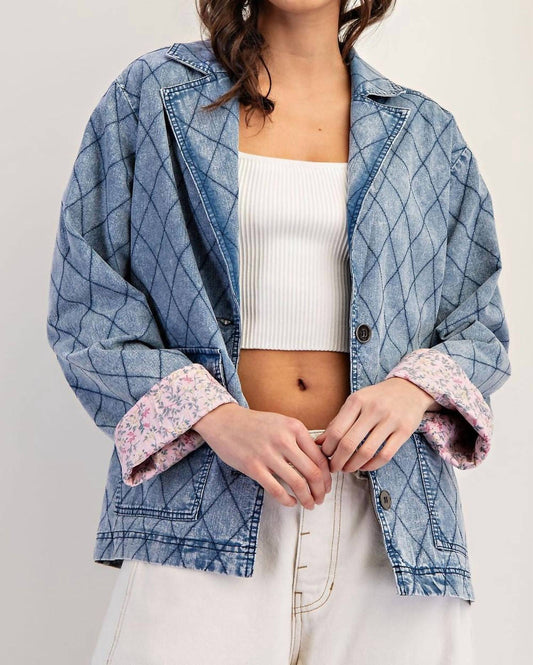 Ee:Some - Washed Denim Quilted Jacket