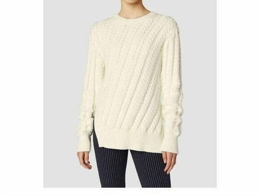 Derek Lam 10 Crosby - Crew Neck Diagonal Cable Knit Sweater