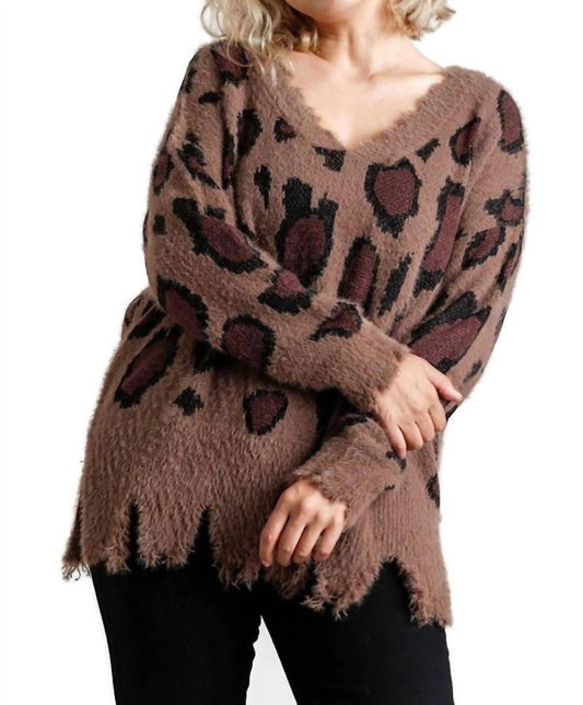 Umgee - Fuzzy Leopard Sweater