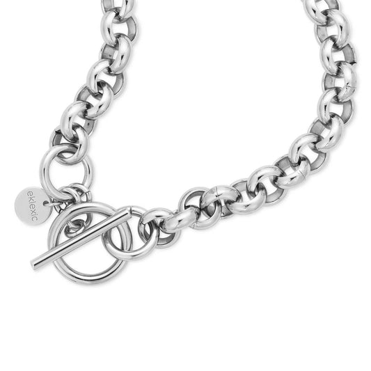 Eklexic - Women's Micro Royal Rolo Chain Toggle Necklace