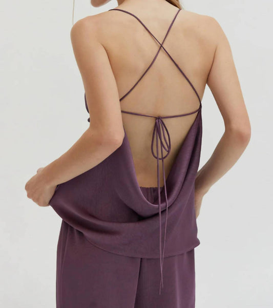 Crescent - Emberly Cowl Neck Satin Top