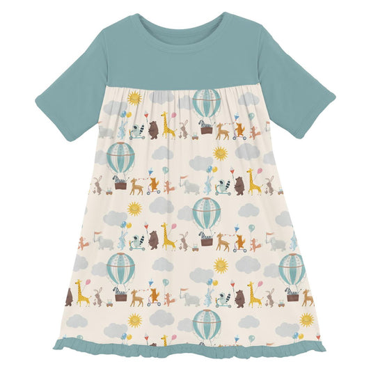 Kickee - Girl's Classic Short Sleeve Swing Dress