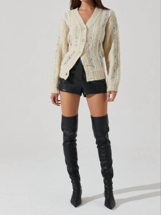 Astr - Nesmarie Lace Embellished Cardigan