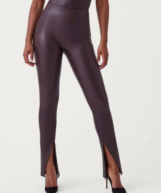 Spanx - Leather Like Front Slit Leggings