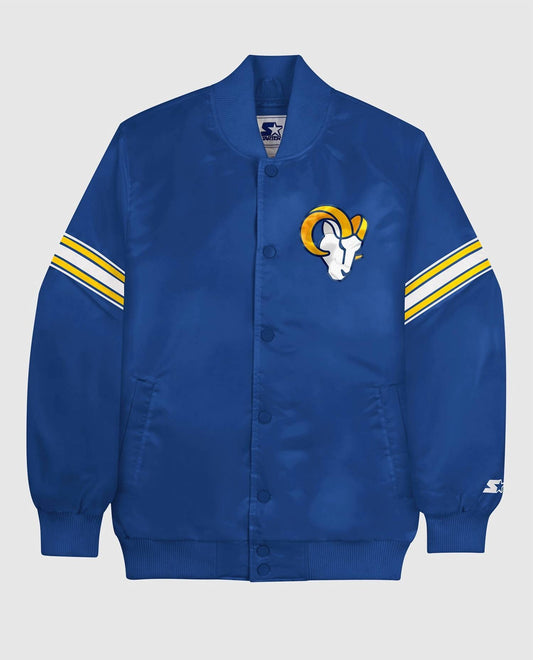 Starter - Men's Los Angeles Rams Satin Full Snap Jacket