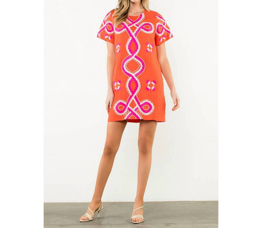 Thml - Ava Embroidered Short Sleeve Mini Dress