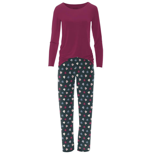Kickee - Women's Long Sleeve Tee & Pajama Pants Set
