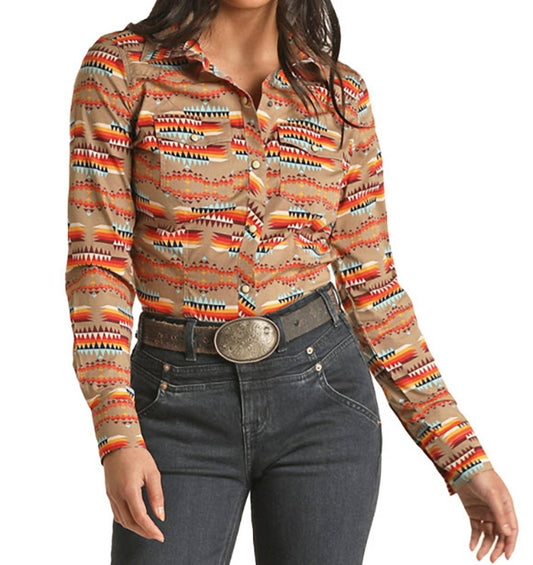Rock & Roll Cowgirl - Aztec Snap Western Shirt