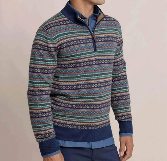 Southern Tide - Fair Isle Heather Quarter Zip Sweater