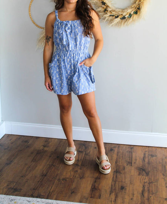 Mable - Floral Embroidered Romper