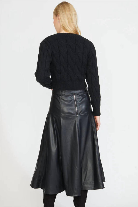 Stellah - Faux Leather Midi Skirt