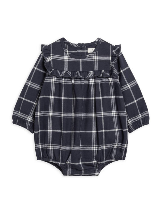 Colored Organics - Baby Girls Ruth Flannel Ruffle Neckline Bodysuit