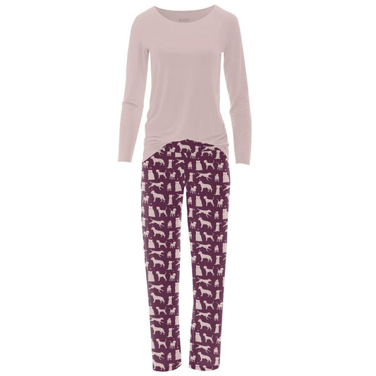 Kickee - Women's Long Sleeve Tee & Pajama Pants Set