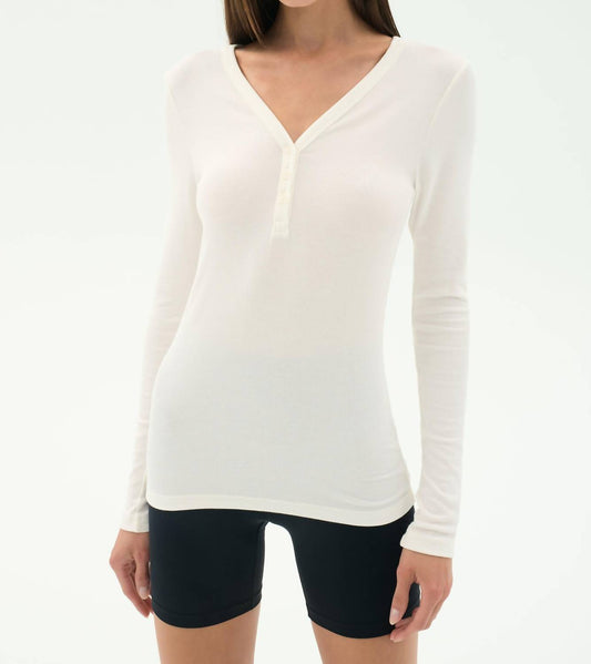 Splits59 - Louise Rib Henley Long Sleeve Tee