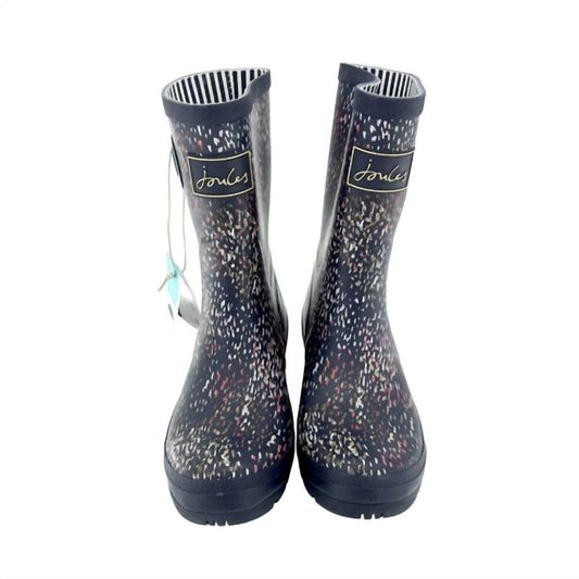 Joules - Women's Molly Mid Calf Speckle Rubber Rain Boots