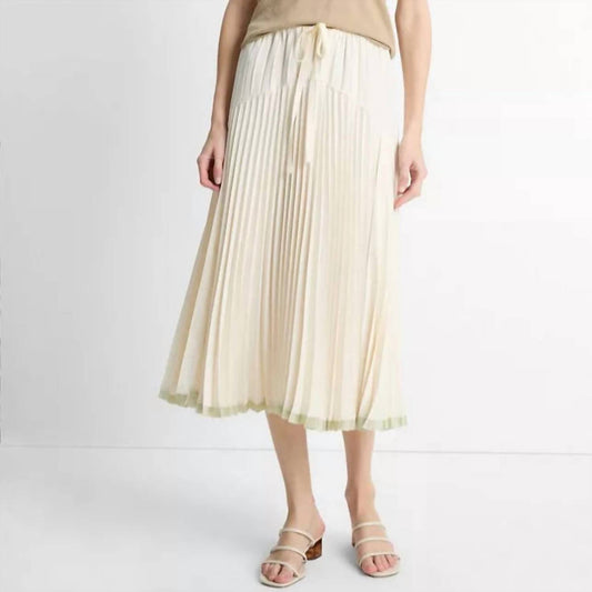 Vince - Pleated Satin Tiered Skirt
