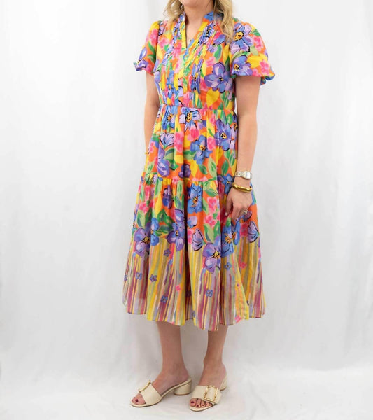 Fate - Vibrant Floral Motif Midi Dress