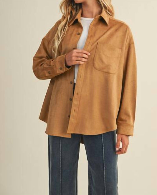 Mustard Seed - Button Down Suede Top