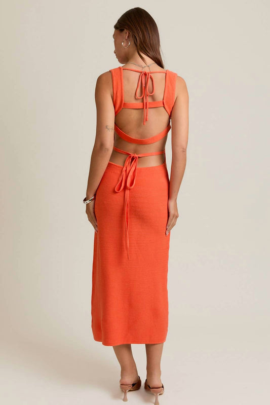 Le Lis - Creamsicle Sleeveless Square Neck Midi Dress
