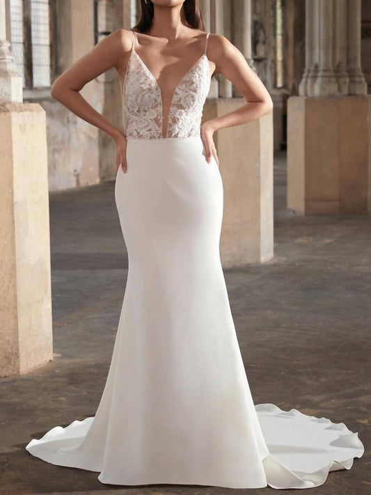 Adore - Beaded Plunging Neckline Wedding Gown