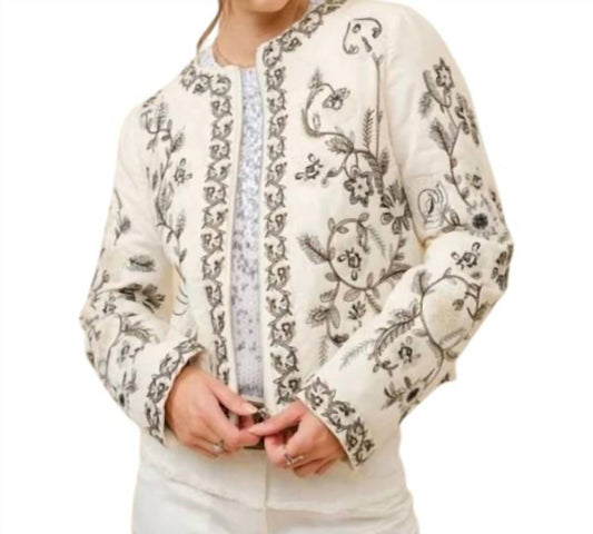 Blue B - Miranda Floral Embroidered Zip-up Jacket