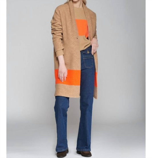 Vilagallo - Eli Wool Mix With Stripe Coat