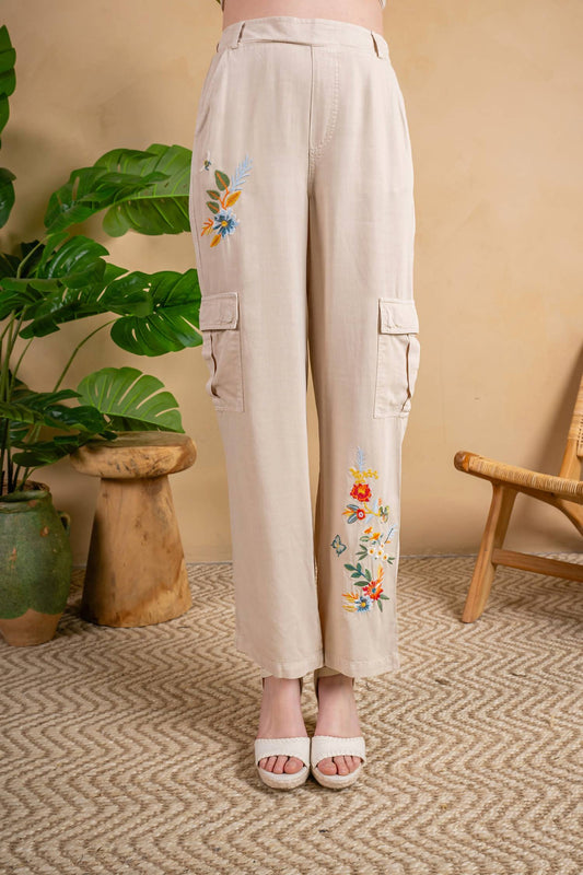 Paparazzi - Embroidered Tencel Twill Cargo Pants