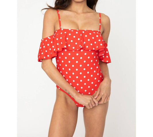 Marina West Swim - Polka Dot Off Shoulder One Piece