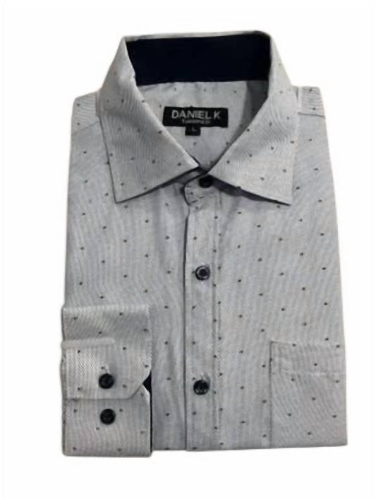 Daniel K - Men's Polka Dot Long Sleeves Dress Shirt