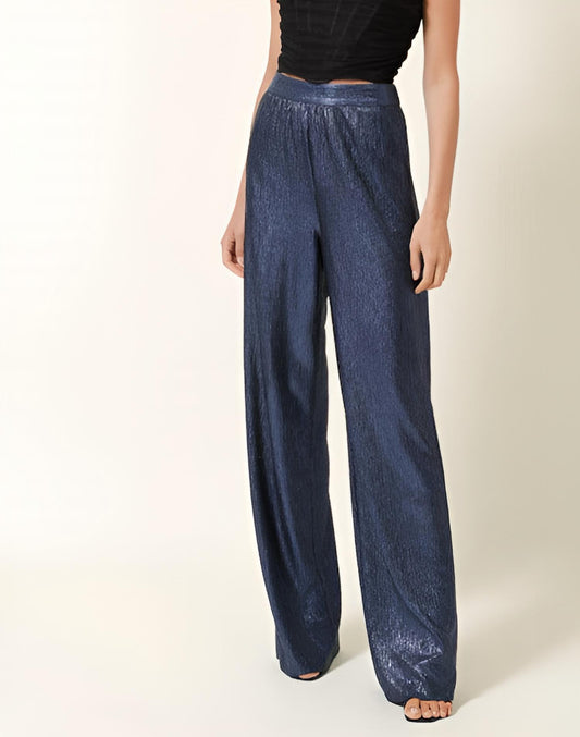 Line And Dot - High Rise Wide Leg Sequin Pant